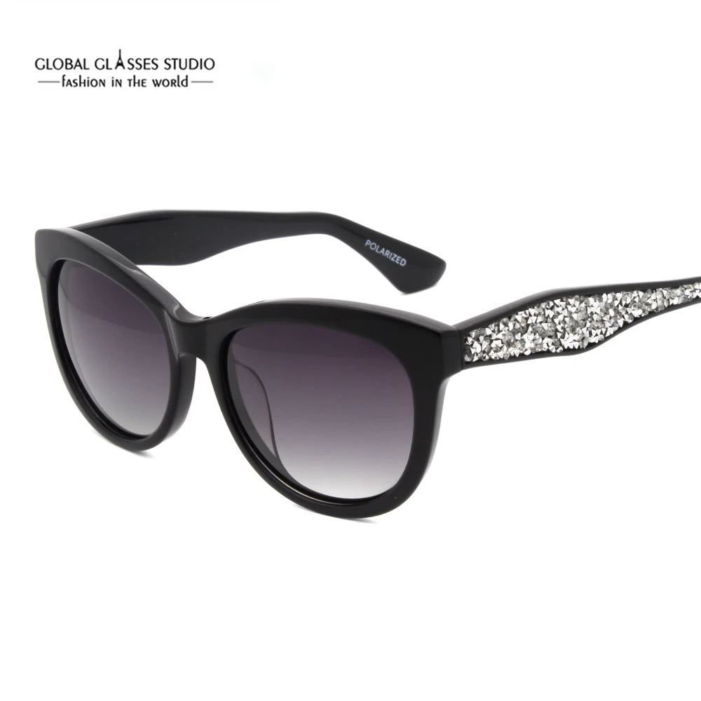 

Men Fashion Polarized UV400 Luxury Hand Made Acetate Sunglasses Black Eyewear T150