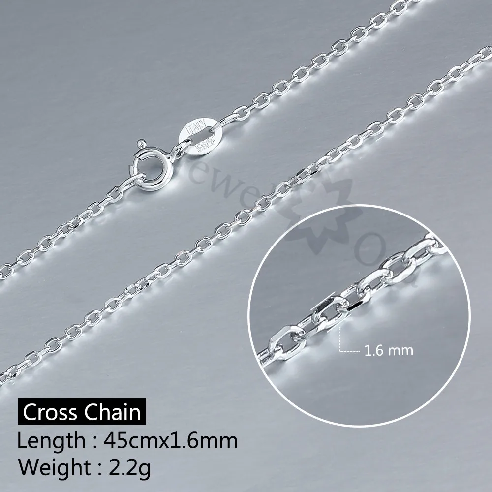 Corss Chain 925 Sterling Silver Necklaces For Women 45cm / 50cm Necklaces & Pendants (JewelOra NE100369)