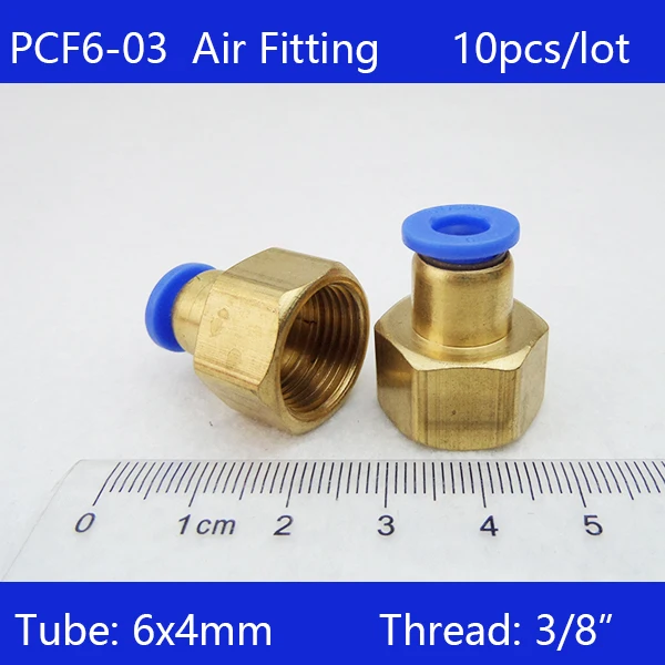 

Free shipping 10Pcs PCF6-03, 3/8" PT Female Thread 6mm Push In Joint Pneumatic Quick Fittings