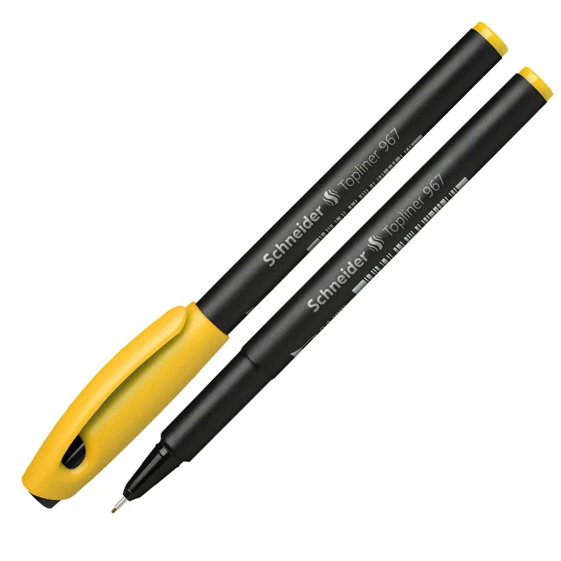 Германия Шнайдер 967 Цвет иглы Перо волокна пера Fine Line Ручка 4/6/10 цветов комплект - Цвет: yellow