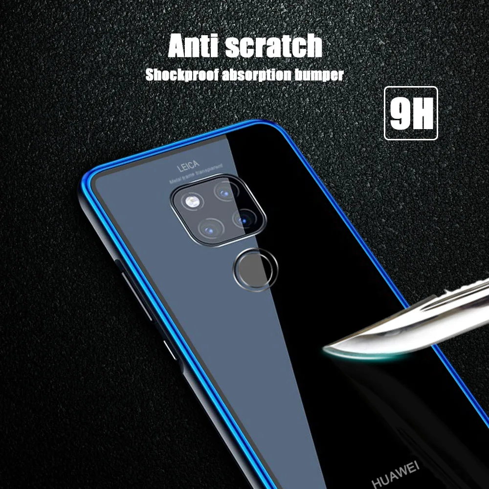 Ascromy металлический бампер чехол для Huawei Mate 20 Pro алюминиевая рамка Кристалл