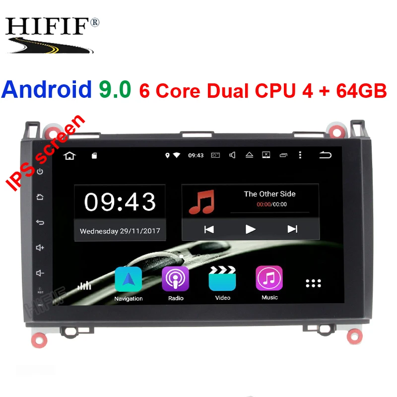 

IPS 2 Din Auto Radio Android 9.0 For Mercedes/Benz/Sprinter/Viano/Vito/B-class/B200/B180 Car Multimedia Video DVD Player GPS FM