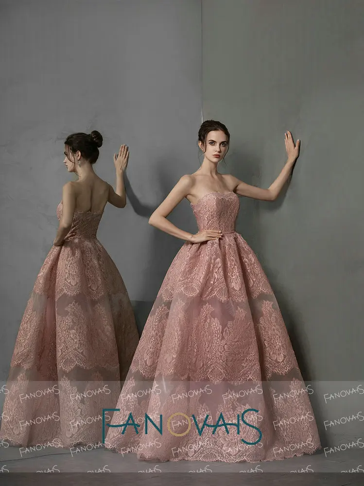 Без бретелек пыльные розовые вечерние платья элегантный вечернее платье для партии платье выпускного вечера Vestido De Fiesta Longo robe de soiree