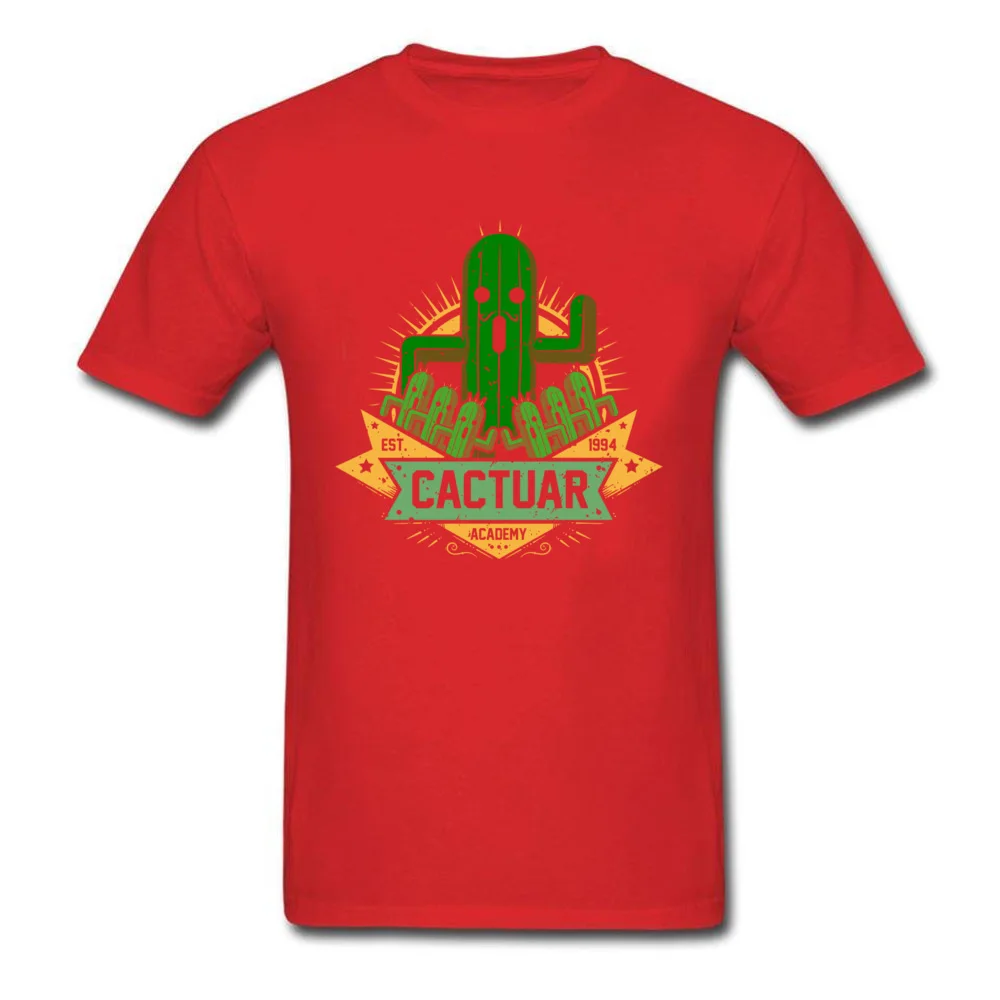 Round Neck cactuar academy 9072 Pure Cotton Mens Top T-shirts Casual Short Sleeve Tops & Tees Latest Party Tee Shirt cactuar academy 9072 red