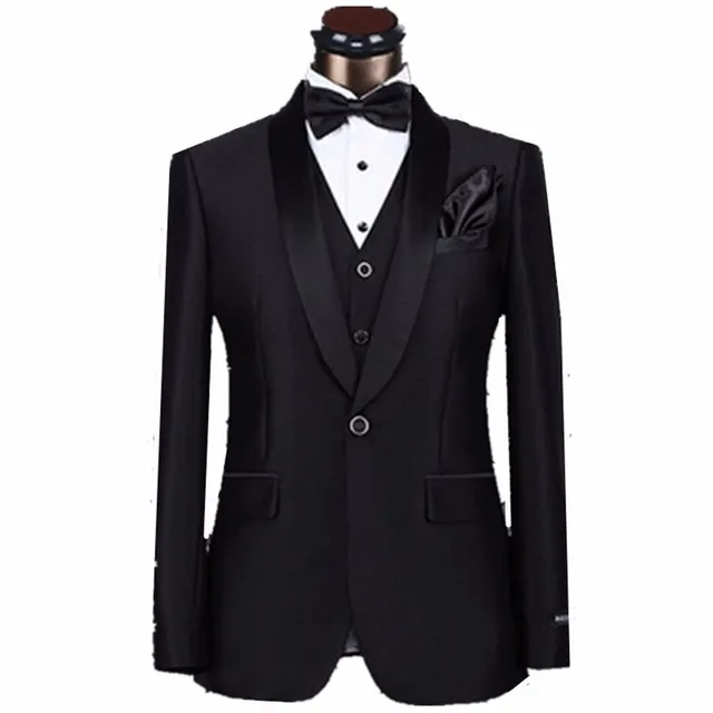 Handsome Men Suits Groom Tuxedo Wedding Dress Business Blazer Slim Fit ...