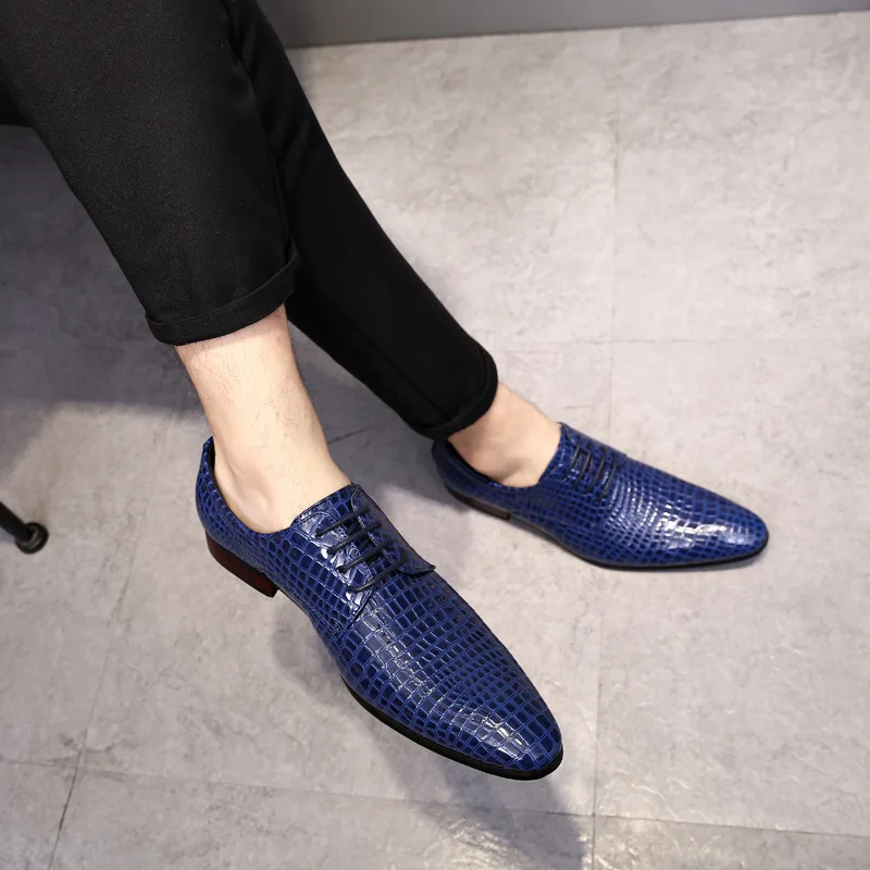 

Crocodile Pattern Leather Men's Wedding Shoes Italian Luxury Dress Shoes Men Business Fashion Formal Shoes Plus Size