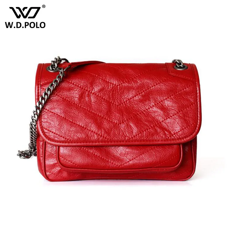 

New Famous Brand Design Women Genuine Leather Handbags Fashion Chain Design Lady Shoulder Bags Trendy Female Crossbody Bag Q0141