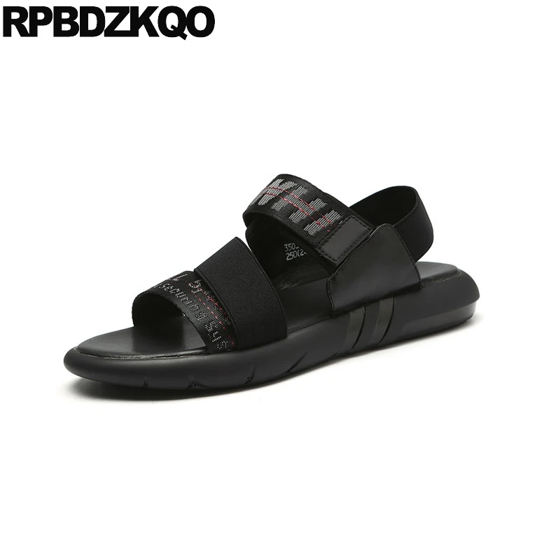 

Beach Sneakers Sandals 2018 Sport Elastic Casual Flat Summer Designer Shoes Men High Quality Black Outdoor Luxury Soft Strap