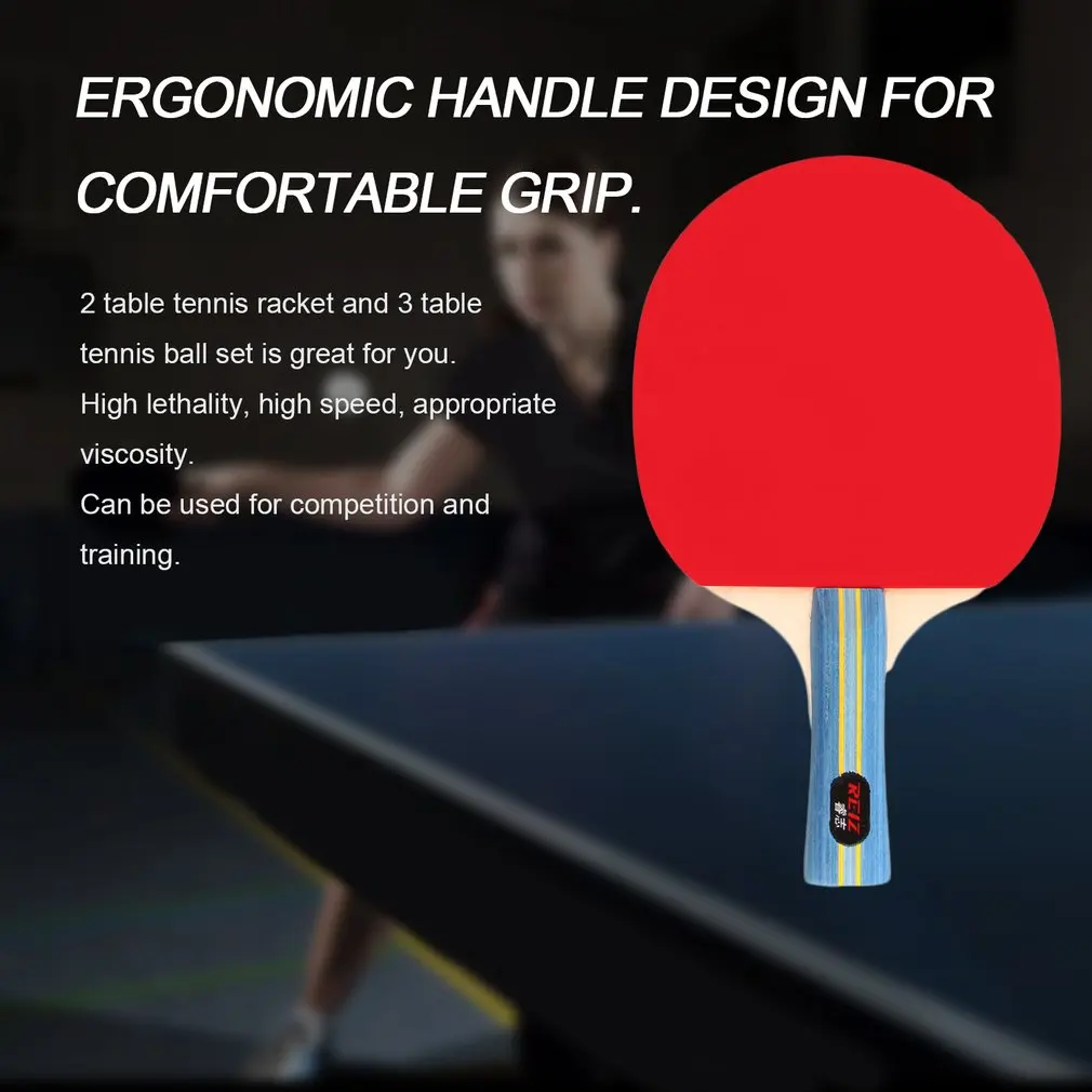 Short Or Long Handle Shake hand Table Tennis Set 2 Rackets + 3 Table