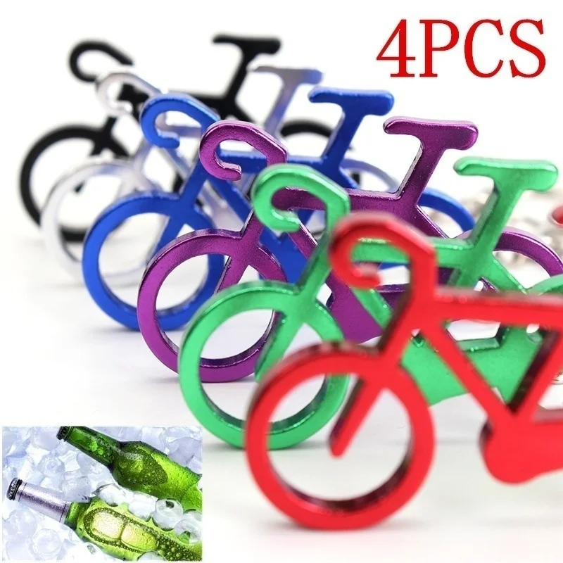 

4Pcs/Set Outdoor EDC Multi Bike Keychain Key Ring Bottle Wine Beer Opener Tool Muilti Colors Beer Opener Kitchen Accessories