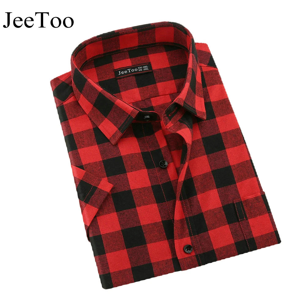 Nouvelle Arrivee Printemps Chemise A Carreaux Hommes A Manches Courtes Chemise Decontractee 100 Coton Slim Fit Haute Qualite Plus La Taille Chemise Homme Blouse Aliexpress
