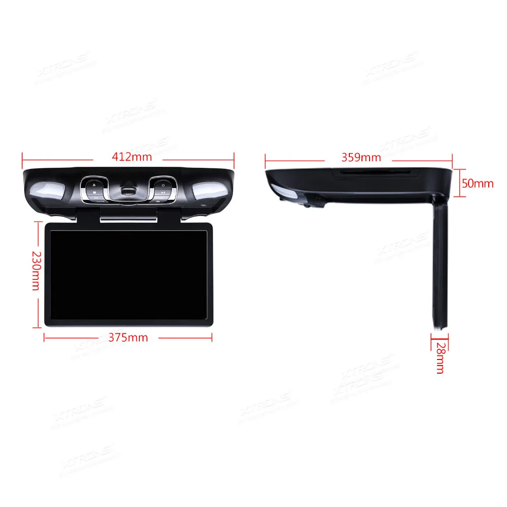 Excellent XTRONS 15.6" HD Wide Screen Car DVD Player Roof Mount Flip Down Monitor 1366*768 /170 Max Open Angle/Built-in IR FM/32-Bit Games 4