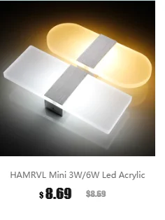 HAMRVL Мини 3 W/6 W Led акриловая настенная лампа AC85-265V 14/22/29/40 см Длинные теплые белые постельные принадлежности комнаты, гостиной, Крытый настенный светильник для дома