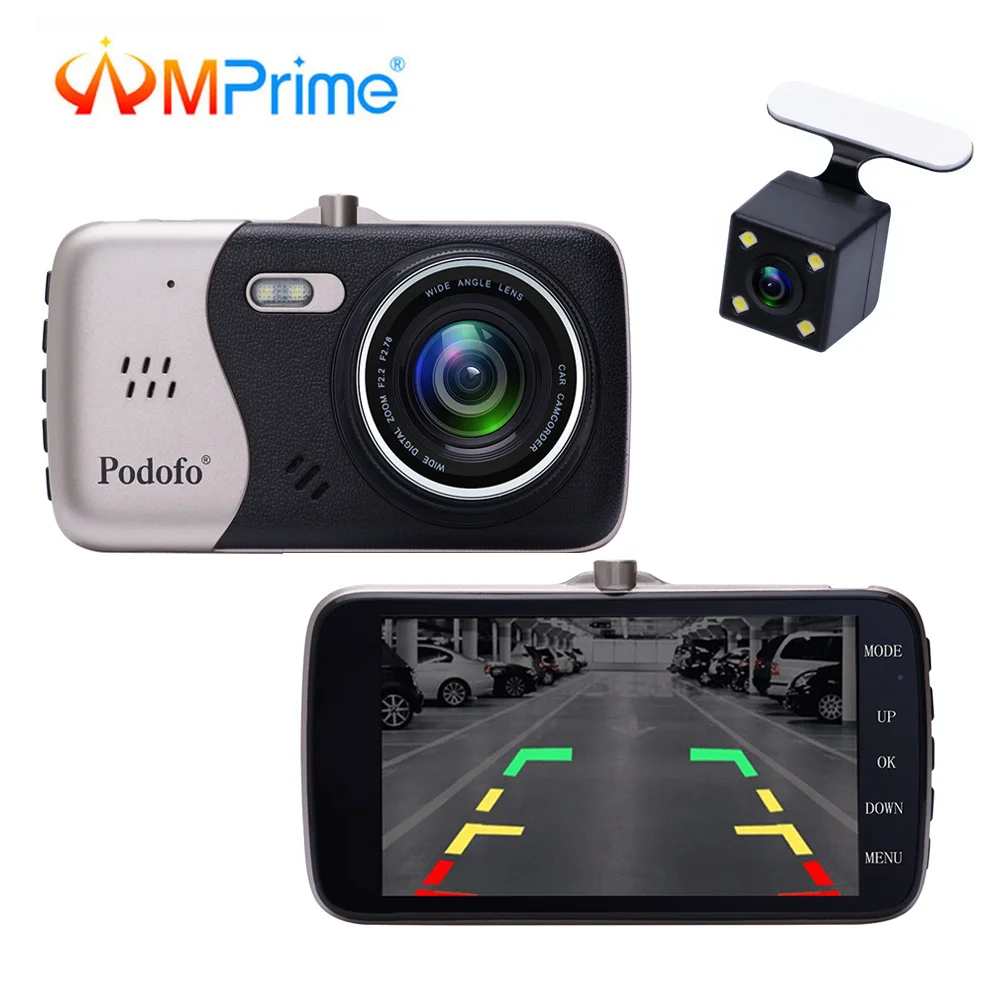 AMPrime 4 0 дюймов Dash камера с двойным объективом 1080 P FHD Автомобильный