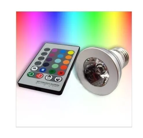 3 Вт E27 GU10 RGB СВЕТОДИОДНЫЕ Лампочки 16 Цвет гамма изменение лампы прожектор с пульт дистанционного управления для домашней партии улучшение