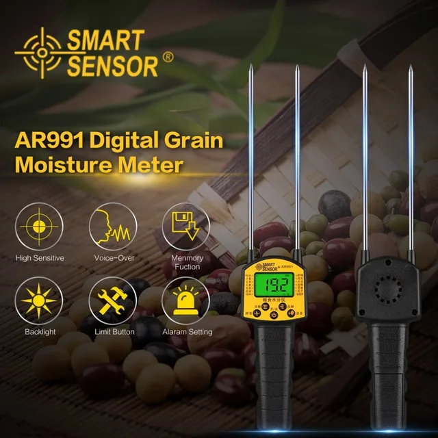 AR991 Professional Digital Grain Moisture Meter for Corn Wheat Rice Bean Peanut Grain