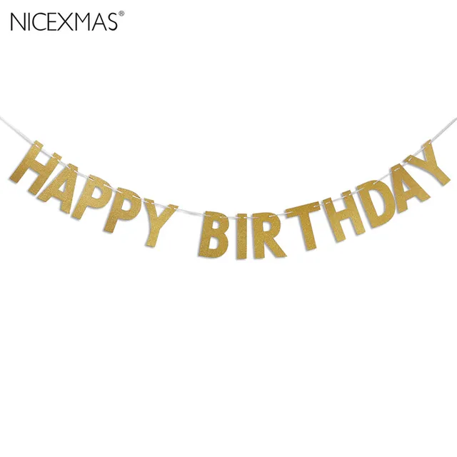 happy birthday banner chic glitter gold party decorations versatile