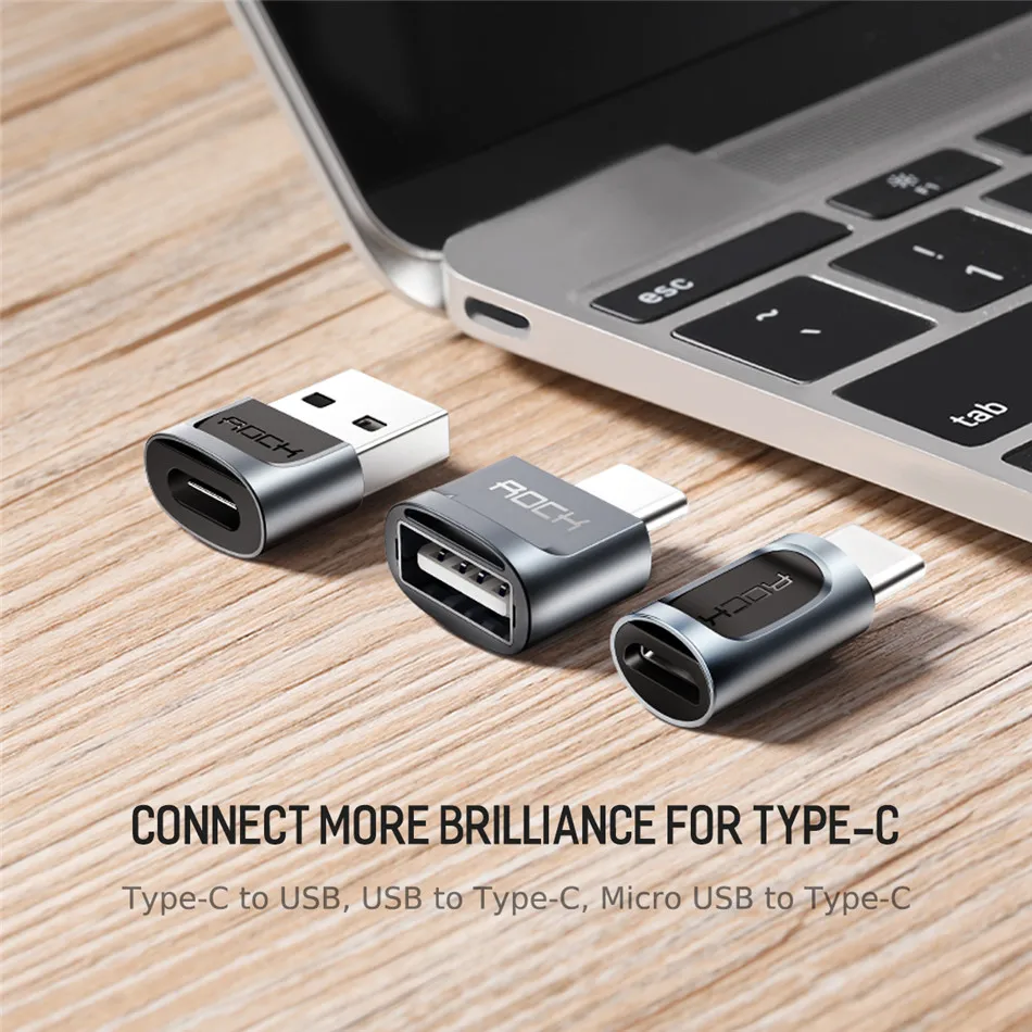 Micro USB адаптер ROCK USB-C 3,1 OTG конвертер тип-c переключатель для Android смартфон зарядное устройство разъем для передачи данных OTG