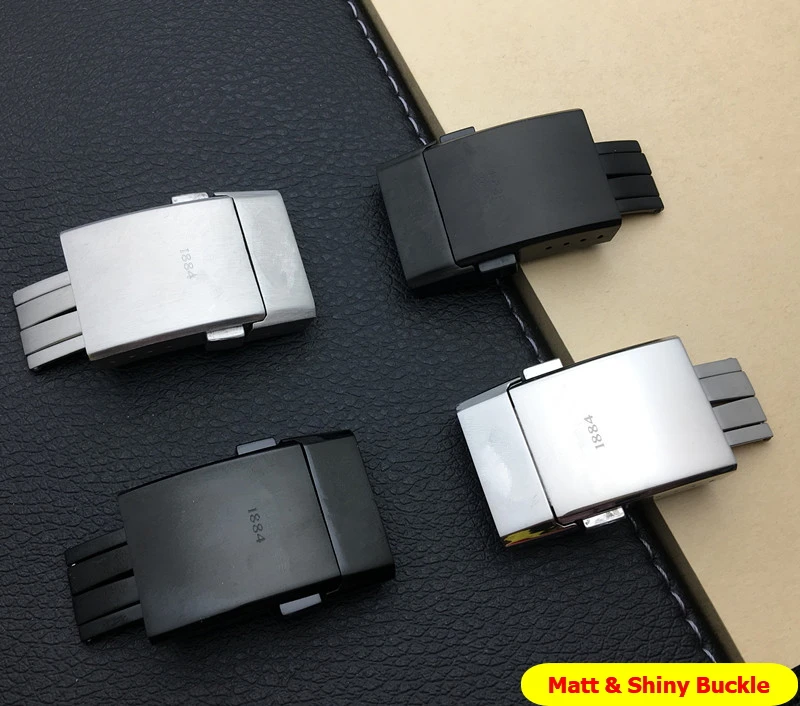 

Polishing Matt Stainess Steel Buckle For Breitling Watchband 20*20mm Double Click Clasp watch band strap 1884 logo on black tool