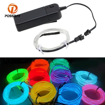 

POSSBAY Bestest Quanlity 5M Steady On DC 3V LED EL Wire Rope Tube Neon Light Line With Controller for Flexible Decoration