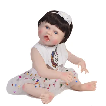 

Bebes reborn full vinyl silicone reborn baby dolls girl real 23"57cm fake newborn baby toddler doll gift npk doll reborn