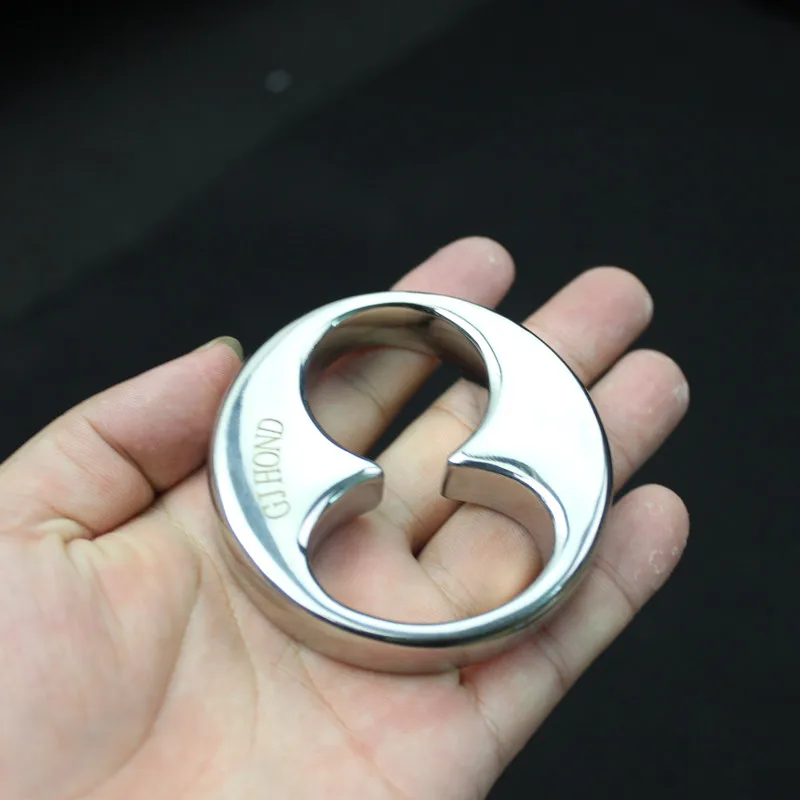 Stainless Steel Penis Ring 8 Character Ring Scrotal Pendant Ball 