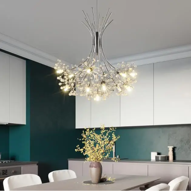 

Modern LED Dandelion chandelier lighting Nordic restaurant pendant lamps bedroom fixtures dining room crystal hanging lights