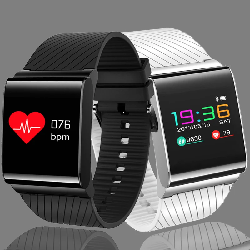 

LIGE New Smart Bracelet Men Watch for Blood Pressure Blood Oxygen Heart Rate Detection Watch with A Color Screen OLED Clock+Box