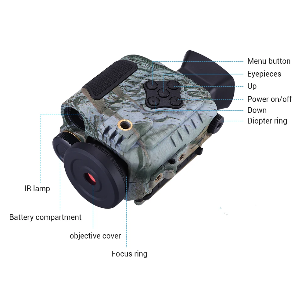 BOBLOV P4 5X цифровой зум Ночное видение Монокуляр Охота Монокуляр 200 м инфракрасный Камера Функция для охоты на 8 Гб