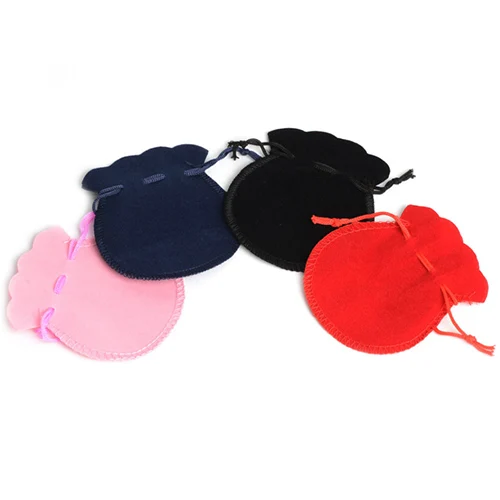 10pcs/lot 7x8cm 9x12cm Velvet Bag Drawstring Pouch Calabash Jewelry Ring Packing Bags Wedding Christmas Candy Gift Favor Bag - Цвет: blue black red pink