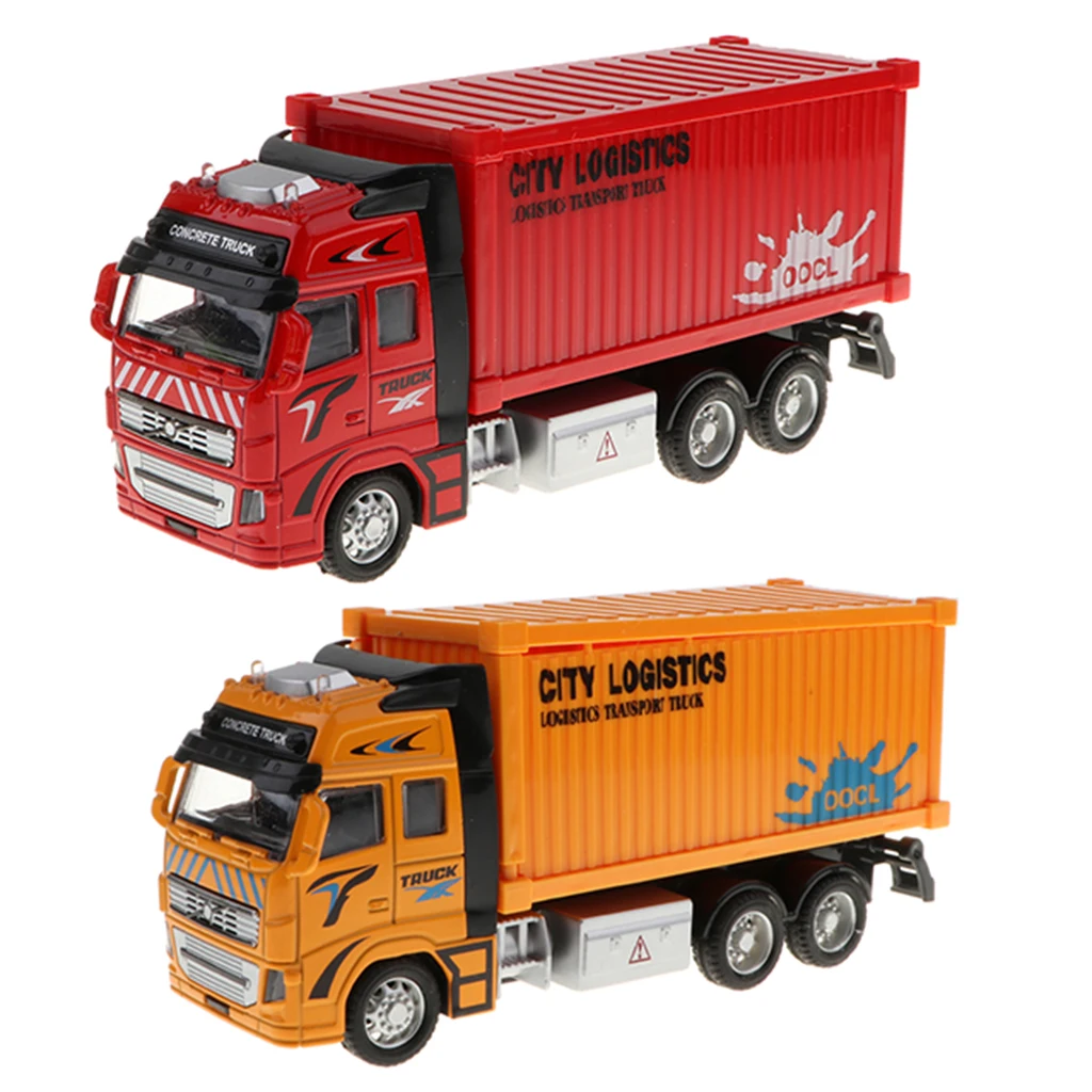 1:18 Scale Diecast Container Truck Construction Vehicle Car Model Toy
