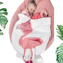 Детское одеяло со стереоскопическим фламинго, стильное вязаное одеяло s, разноцветное акриловое одеяло для новорожденных, размер s 60*120 см