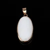 Pendentifs en pierre naturelle en forme ovale, breloques en Agat, Lapis-Lazuli, pour colliers, fabrication de bijoux, 4x1.6x0.6mm ► Photo 2/6