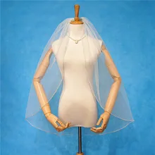 Высокое качество ручной работы свадебная фата с бисером пальца бокал для шампанского Свадебные вуали металлическая расческа в белом цвете; цвет слоновая кость, бледно-палевый