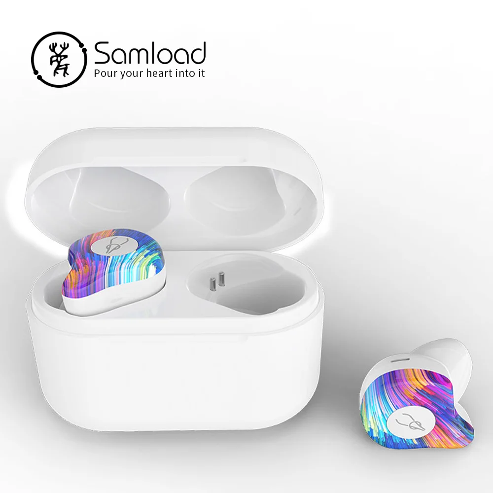 Samload X12P Bluetooth 5,0 наушники 6D HIFI звук беспроводные наушники-вкладыши полу-в-ухо наушники с зарядным устройством для большинства смартфонов - Цвет: Image Show-NF