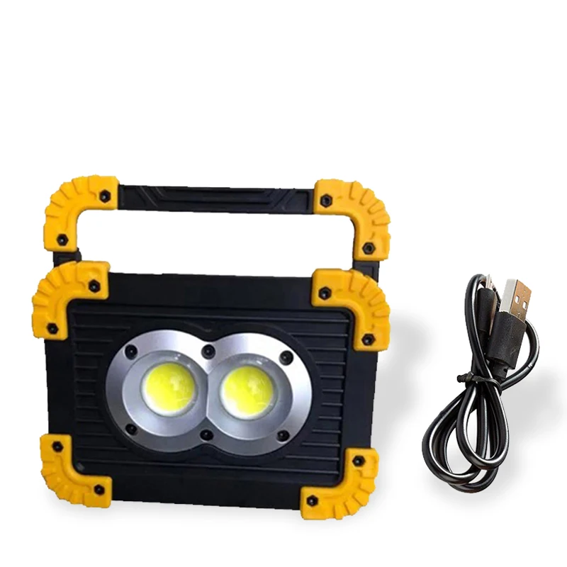 20W Rechargeable LED Lamp Handheld Floodlight Light Powered By Battery For Construction Camping Searchlight As Power Bank