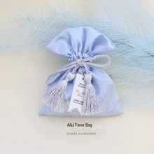 50 шт. в партии пользовательский Атлас сумка Свадебные вечерние шоколадный контейнер помолвка ребенок душ конфеты сумки день рождения держатель