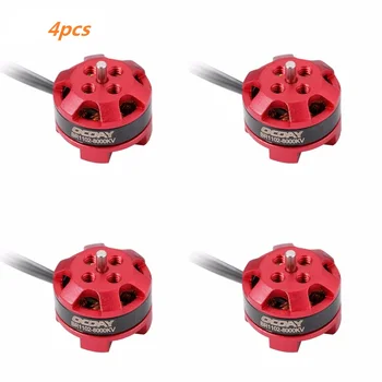 

OCDAY RC Motor 4pcs 1102 BR1102 8000KV 1-3S Brushless Motor for 50-90mm Micro FPV Racing Drone Quadcopter