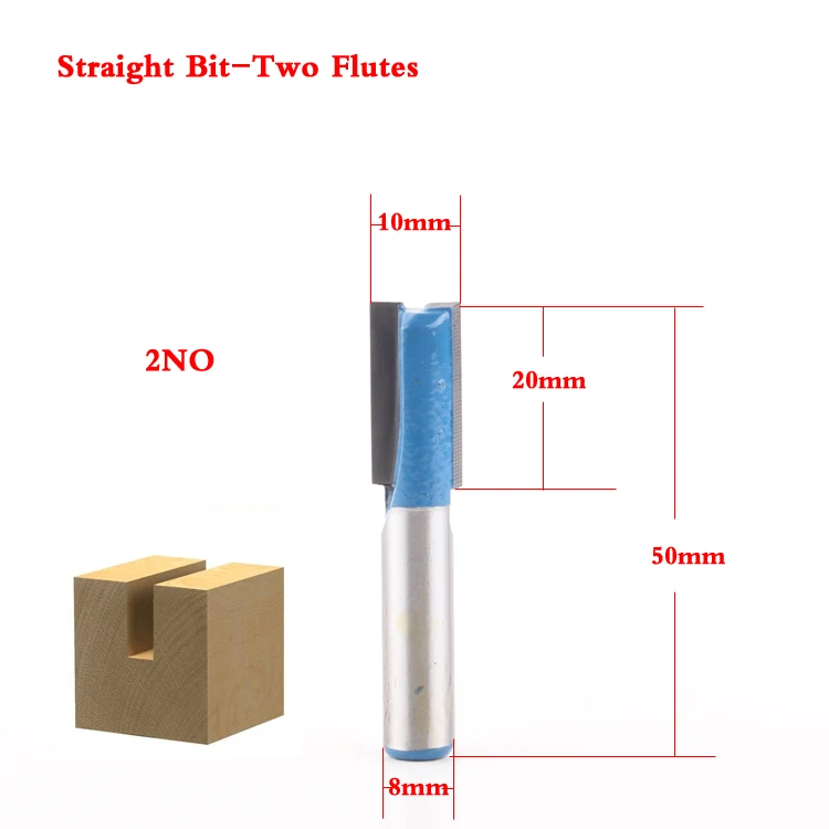 1-9 шт 8 мм хвостовик высокое качество прямой/Dado маршрутизатор Набор бит 6,8, 10,12, 14,18, 20 мм Диаметр древесины режущий инструмент-Chwjw - Длина режущей кромки: 3NO(D10mm)