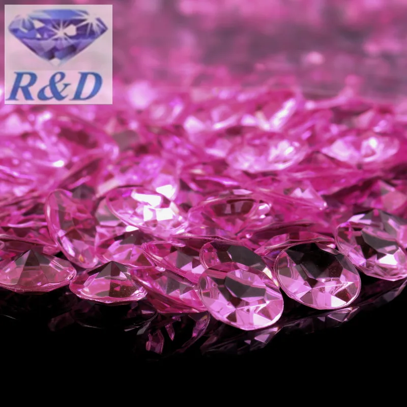 1000 pcs / lot 12mm ( 6 Carat ) Acrylic Pink Diamond Confetti Table