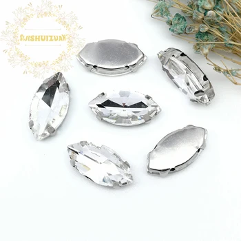

More models ! Horse eye white Crystal Glass Sewing Rhinestones with Claw DIY Women's Shoes and Wedding Dresses Complete color