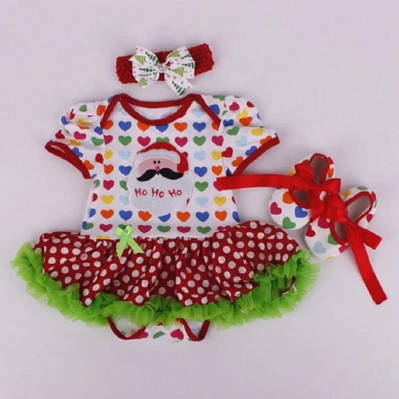 Для маленьких девочек на день рождения Комплекты одежды для девочек Комбинезон платье 3 шт. хлопчатобумажный детский спортивный костюм рождественские вечерние Одежда
