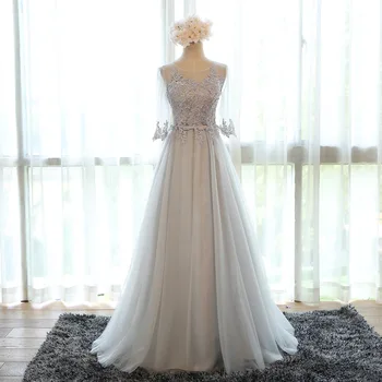

Mother of the Bride Dresses A-line Half Sleeve Tulle Lace Long Formal Evening Gown Mother Dresses For Wedding Navy Blue MB06B