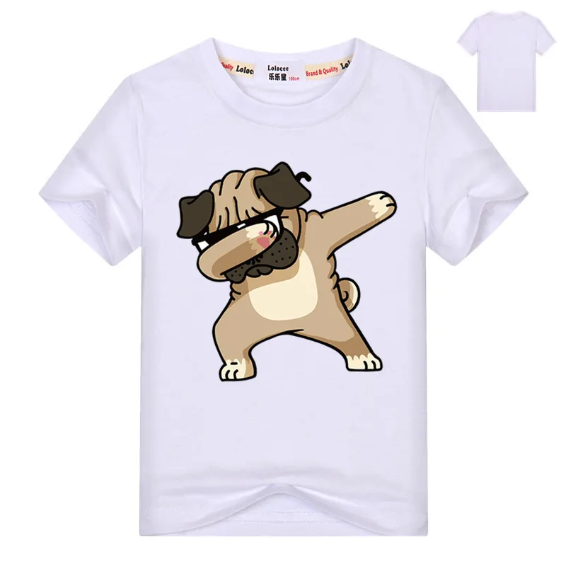 8 цветов, футболка с Мопсом, милая хлопковая Футболка для девочек с забавной собачкой, модные футболки в стиле хип-хоп с принтом панды/Мопса