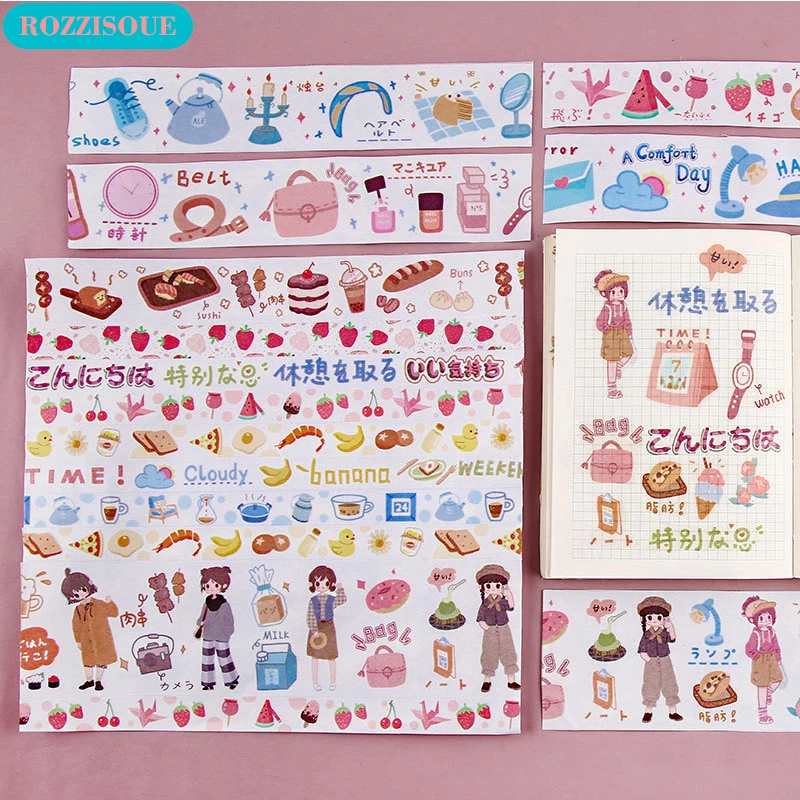 

1.5/3/4/6cm Washi Masking Tape Set Petal Kawaii Decorated Paper Masking Tapes Japanese Washi Tape DIY Scrapbooking Sticker