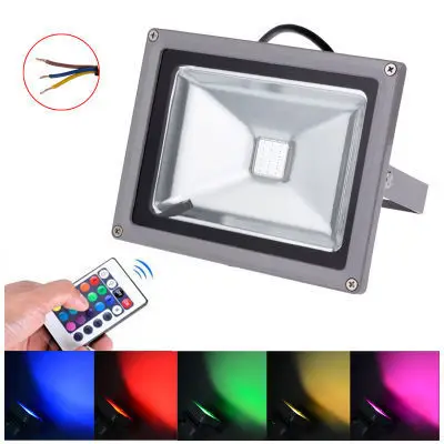 10 шт./лот Водонепроницаемый удаленного Управление 10 W 20 W 30 W 50 W RGB светодиодный холодной/теплый белый прожектор Открытый decaration освещения 85-265 V