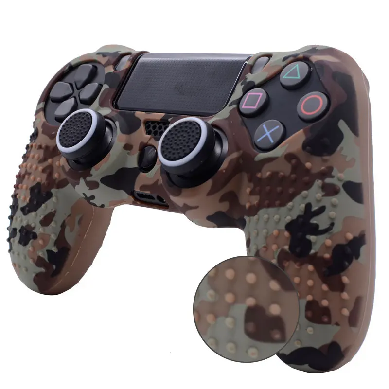 Colorful Anti-slip Silicone Protective Case Cover with 2 Joystick Caps For Sony Dualshock 4 Slim Pro PS4 Controller (3)