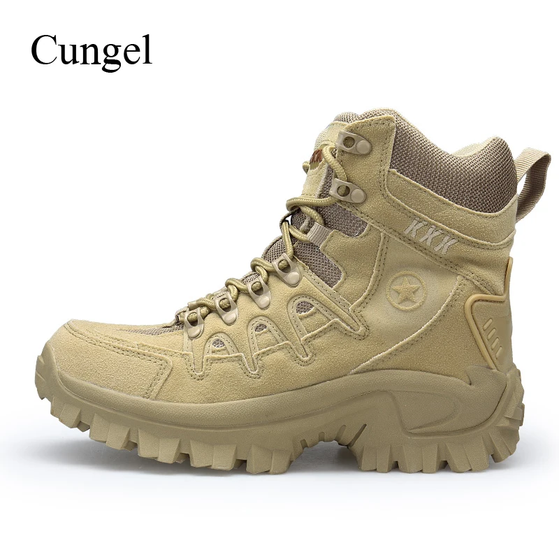 

Cungel Outdoor Army Tactical boots Men Trekking Hiking shoes Anti-skid Military desert combat boots Mountain climbing shoes