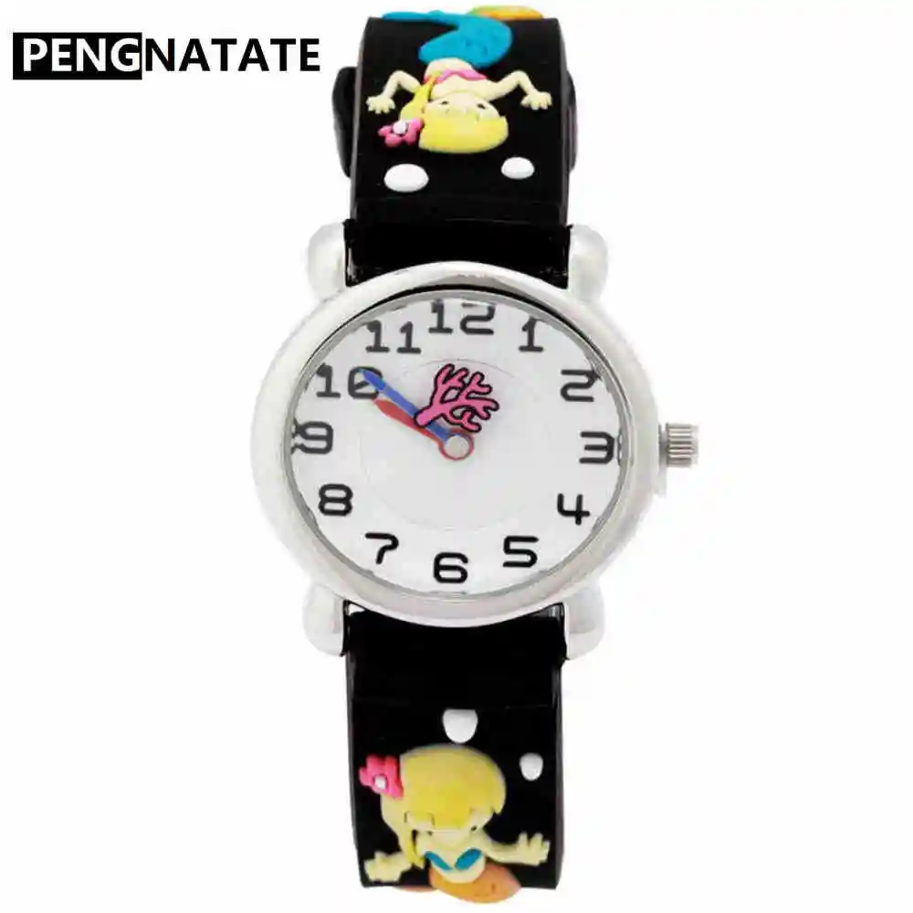 PENGNATATE Children Quartz Mermaid Watches Strap Fashion Cartoon Kids