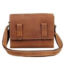 Мужская винтажная сумка через плечо Crazy Horse из натуральной кожи Повседневная брендовая сумка через плечо мужская сумочка Сумочка C005